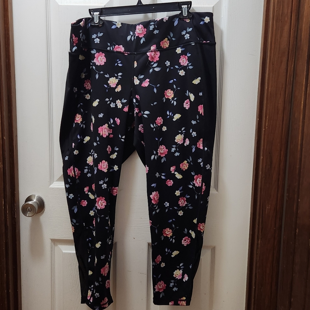Ideology Floral Print Women's Leggings  Sz 3X EUC